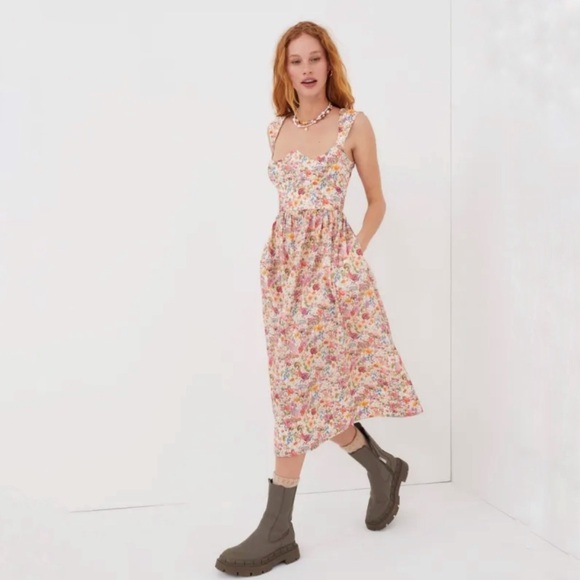 FOR LOVE AND LEMONS Theodora Midi Dress, size Medium, MSRP $288 - Picture 1 of 15